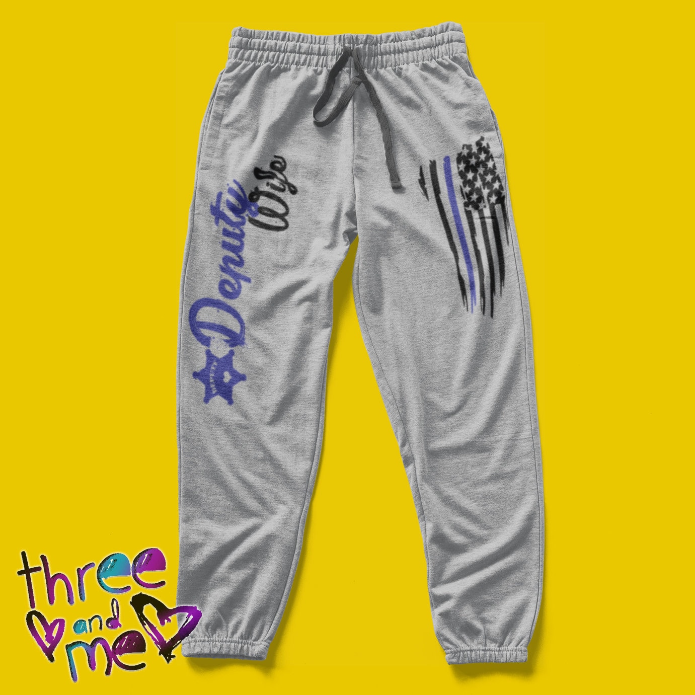 stellvertretende Frau Jogger Jogginghose; Polizei Support Thin Blue Line Fleece Jogginghose stellvertretende Frau Jogger Jogginghose; Polizei Support Thin Blue Line Fleece Jogginghose von ShopThreeAndMe