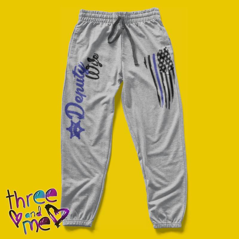 stellvertretende Frau Jogger Jogginghose; Polizei Support Thin Blue Line Fleece Jogginghose stellvertretende Frau Jogger Jogginghose; Polizei Support Thin Blue Line Fleece Jogginghose von ShopThreeAndMe