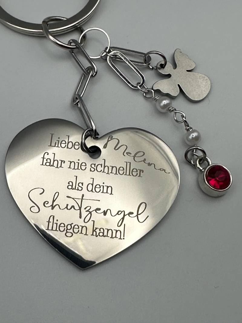Führerschein Schlüsselanhänger Schutzengel Name Gravur Geschenk von ShopTiCi