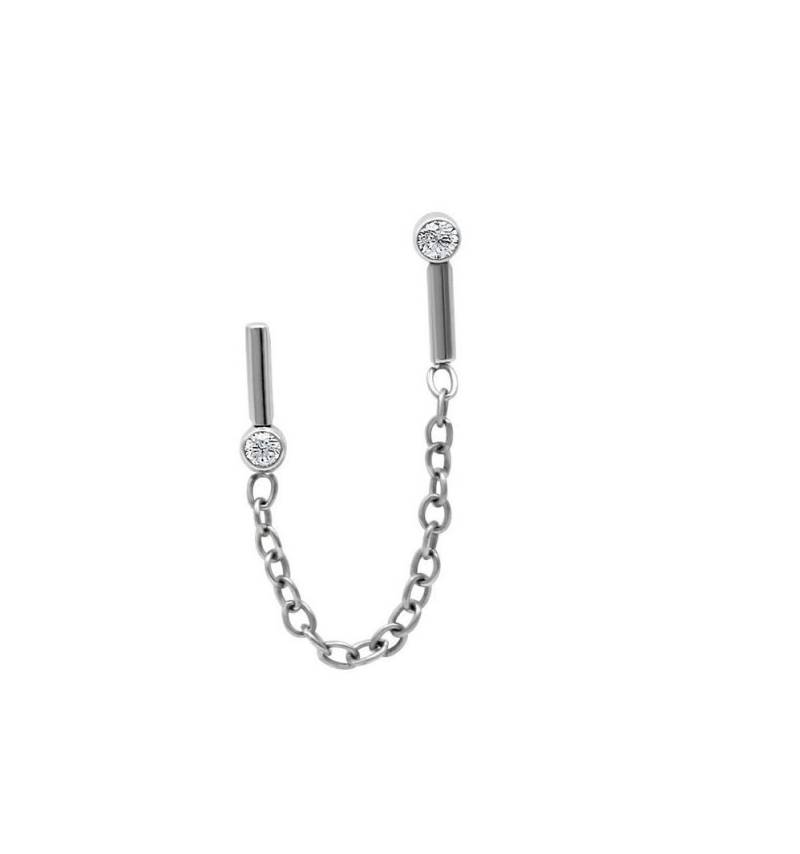 Hypoallergene Titan Ketten Doppel Ohrring in Grau/Silber Farbe Hypoallergene Titan Ketten Doppel Ohrring in Grau/Silber Farbe von ShopTitaniumEarrings