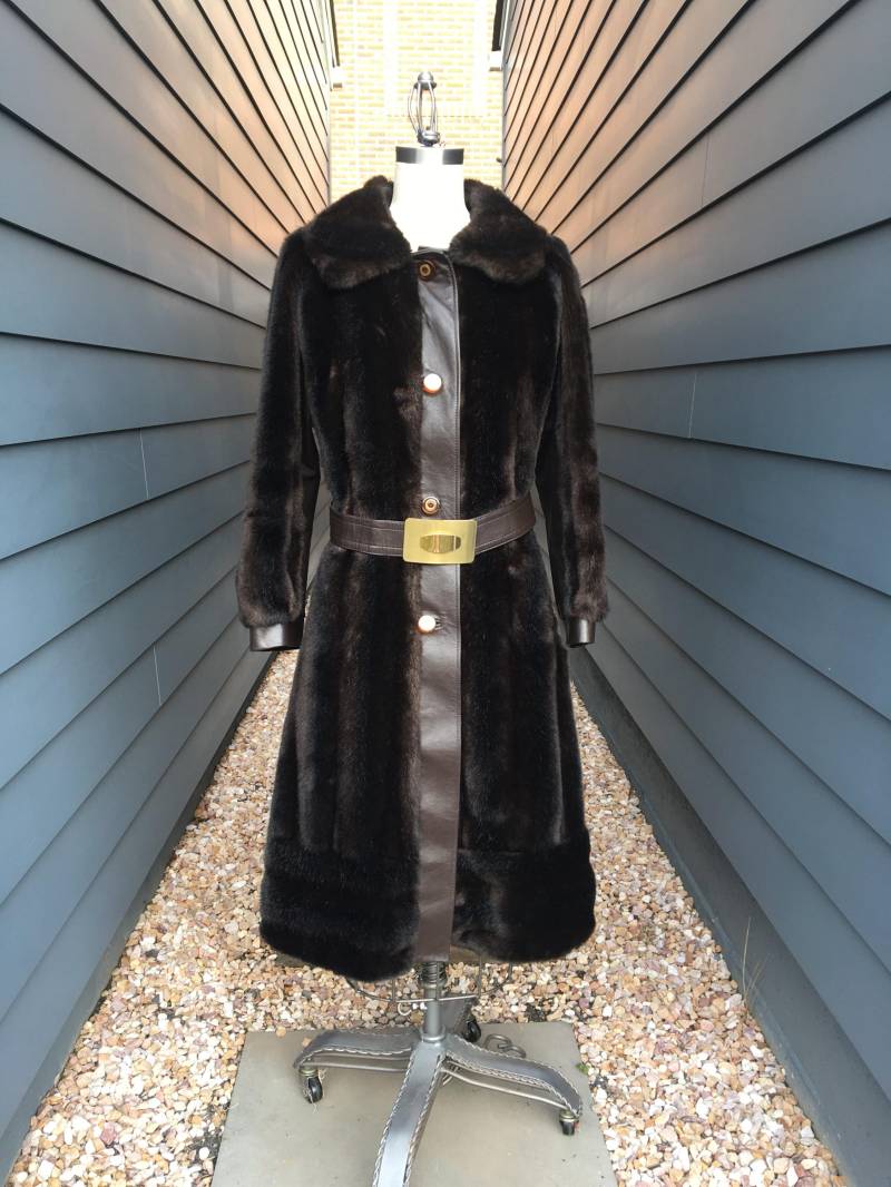 1970S Tissavel France Nerz - Und Lederjacke // Stewarts Kunstpelzjacke Vintage Kunstpelz von ShopTogetherVintage