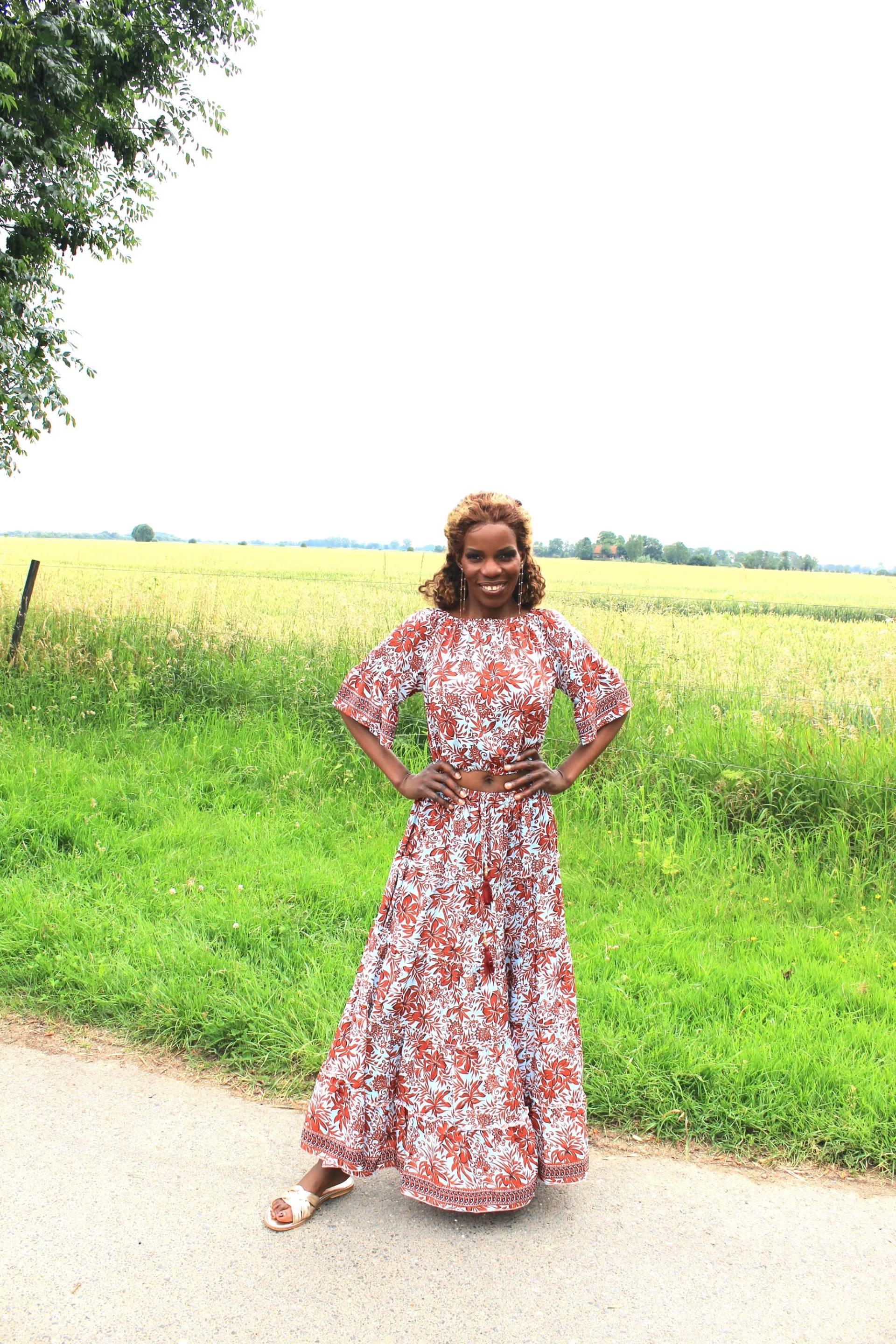 Long Skirt With Short Arm Top Germany - Trendy-Atelier Trendy-Atelier von ShopTrendyatelier