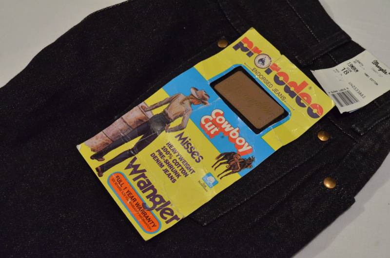 Neue Deadstock 1990Er Jahre Wrangler Pro Rodeo Misses 18 Cowboy Geschnitten Weavyweight 100 % Baumwolle Pre-Shrunk Schwarz Denim Mom Jeans von ShopTwilled