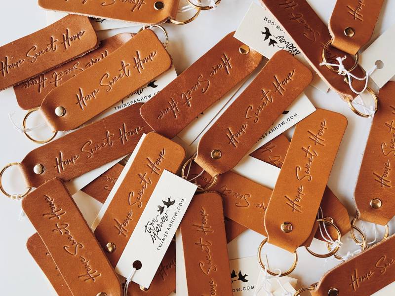 Home Sweet Scripted Schlüsselanhänger Home Sweet Scripted Schlüsselanhänger von ShopTwinSparrow