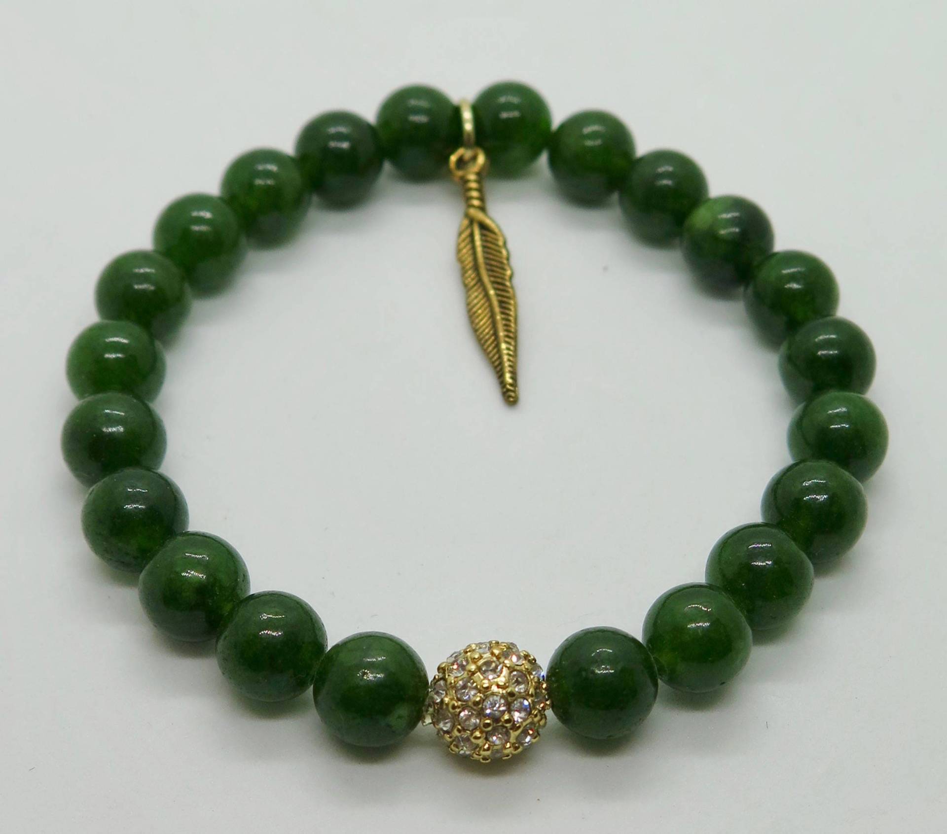 8mm Jade 4. Chakra Armband von ShopVibeJewelry