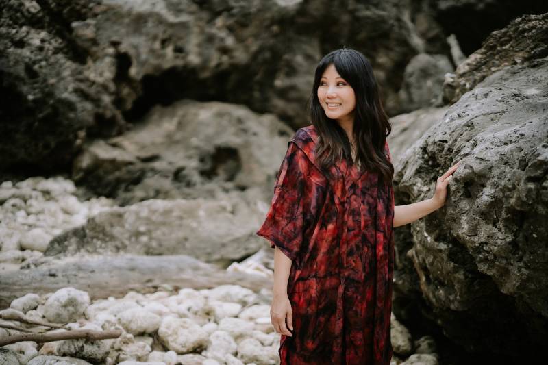 Sommer Kaftan Plus Size Strand Cover-Up Flowy Tie Dye Maxi Kleid Einheitsgröße Lange Leichte Rot Cover Up Oversized von ShopWanderBliss