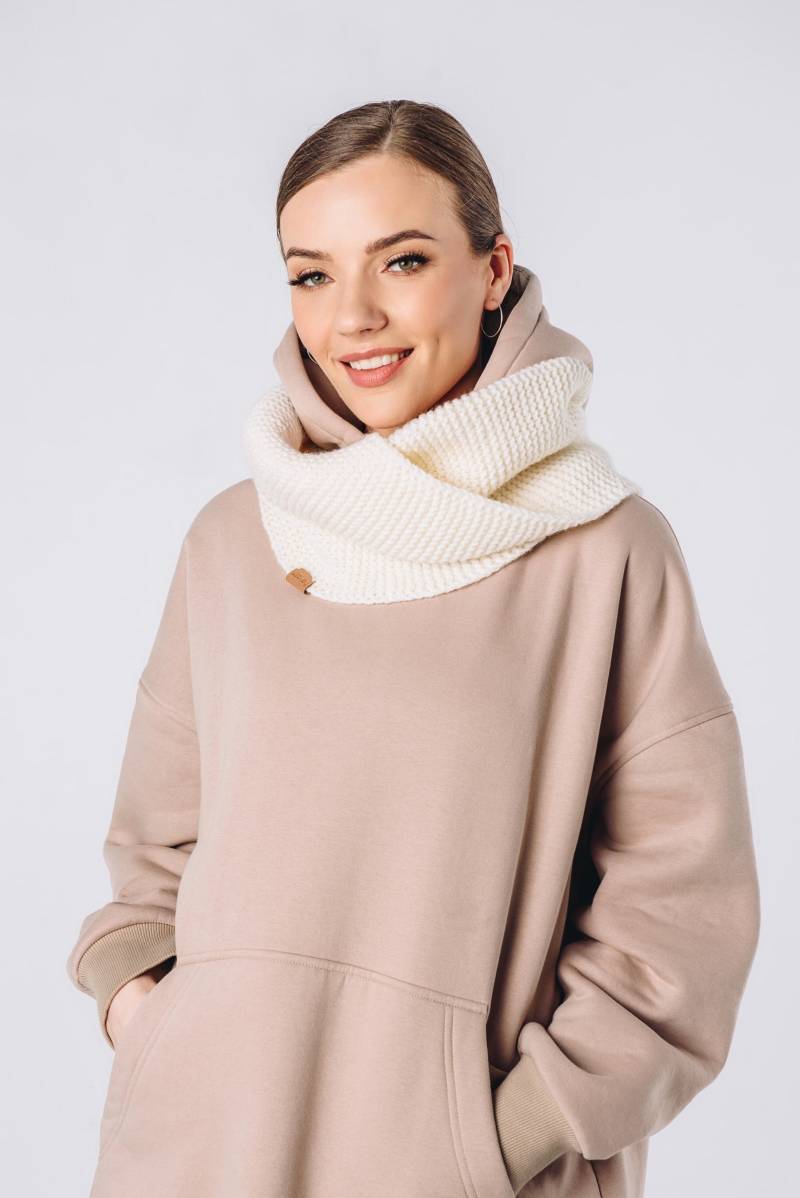 Gestrickter Weißer Wollschal - Handgefertigter Schlauchschal, Premium Weicher Warmer Schal Für Damen & Herren von ShopWooley