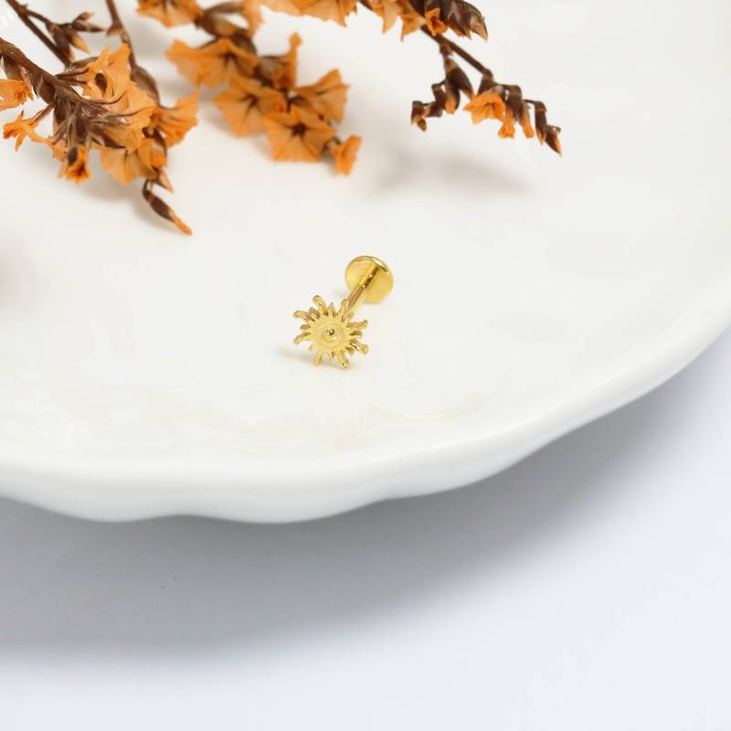 Star Burst Stud Earrings, Sun Cartilage Earring, Tragus Stud, Labret Celestial Conch Flat Back von AlinaChicJewelry