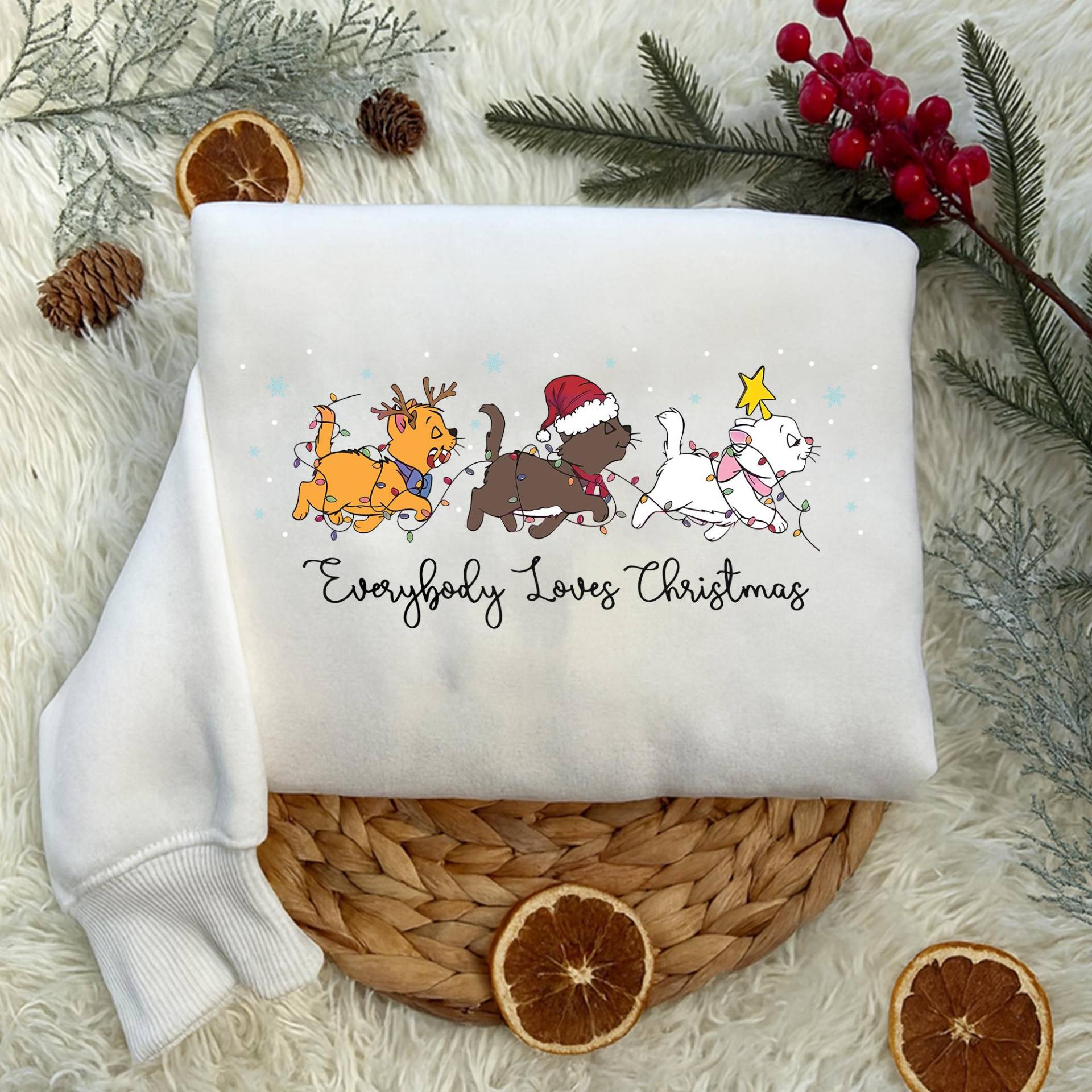 Everybody Loves Christmas Shirt, Lustige Hunde T-Shirt, Weihnachts Sweatshirt, Xmas Dog Pullover, Lustiges Weihnachtsmotiv von Shopbey