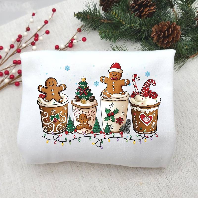 Gingerbread Christmas Coffee Shirt, Weihnachts Tasse Sweatshirt, Lebkuchen T-Shirt, Süßes Winter Motiv Pullover, Festliches Unisex Geschenk von Shopbey