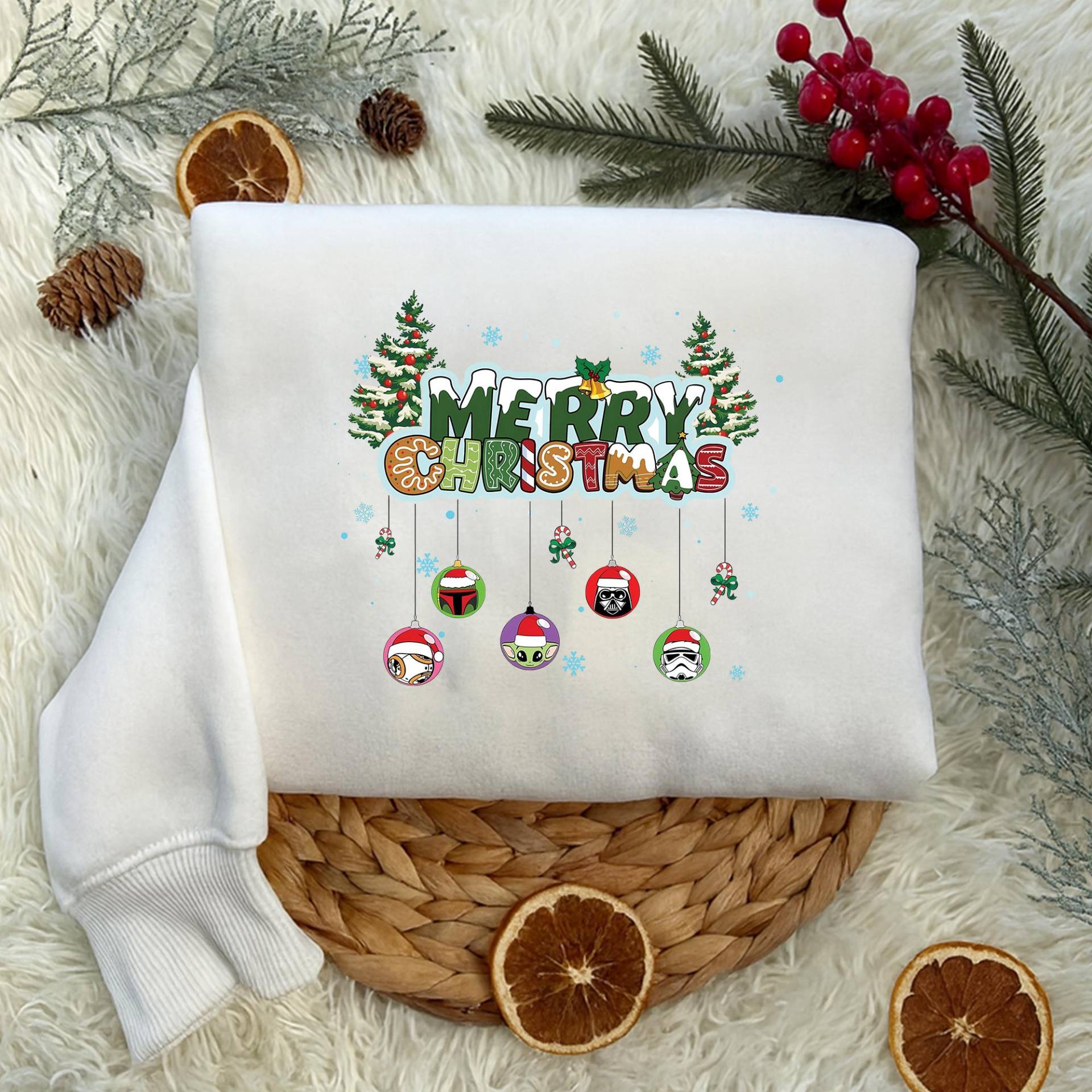 Merry Christmas Shirt, Lustiges Weihnachts T-Shirt, Bunte Xmas Sweatshirt, Festliche Winterkleidung, Geschenkidee Für Star Fans von Shopbey