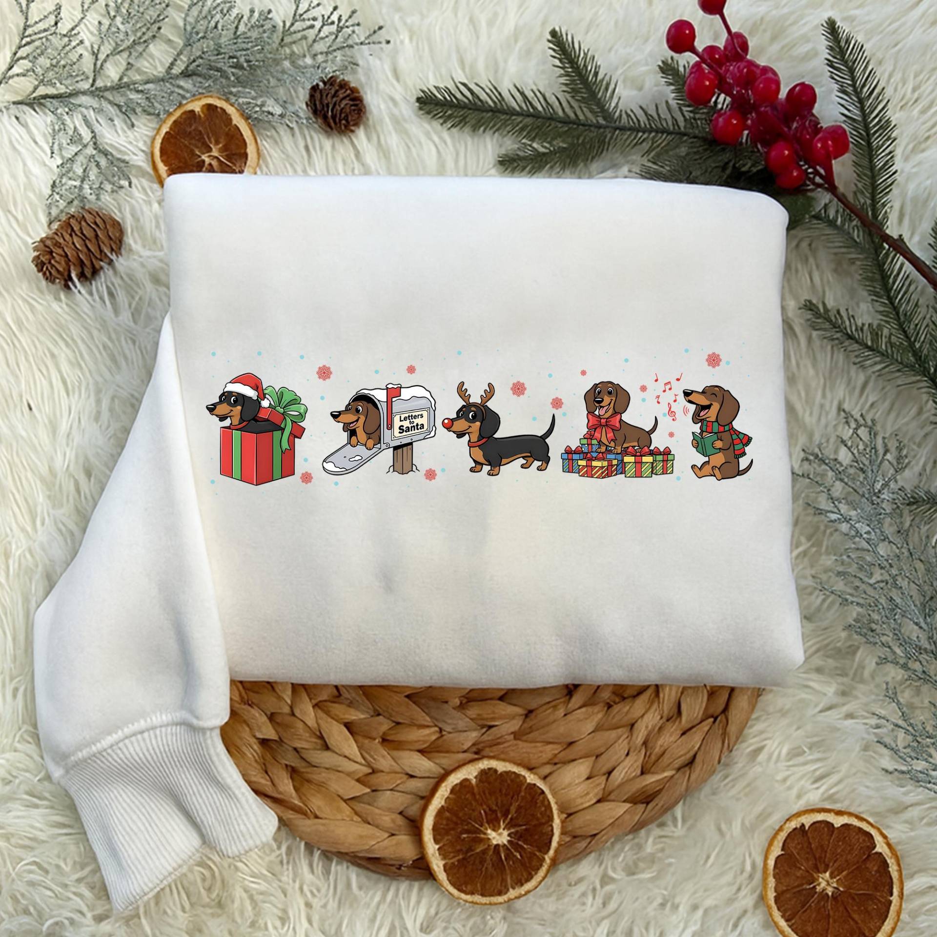Weihnachten Dackel Shirt, Lustiger Weihnachts T-Shirt, Geschenk Sweatshirt, Hunde Motiv Kleidung Für Tierliebhaber von Shopbey