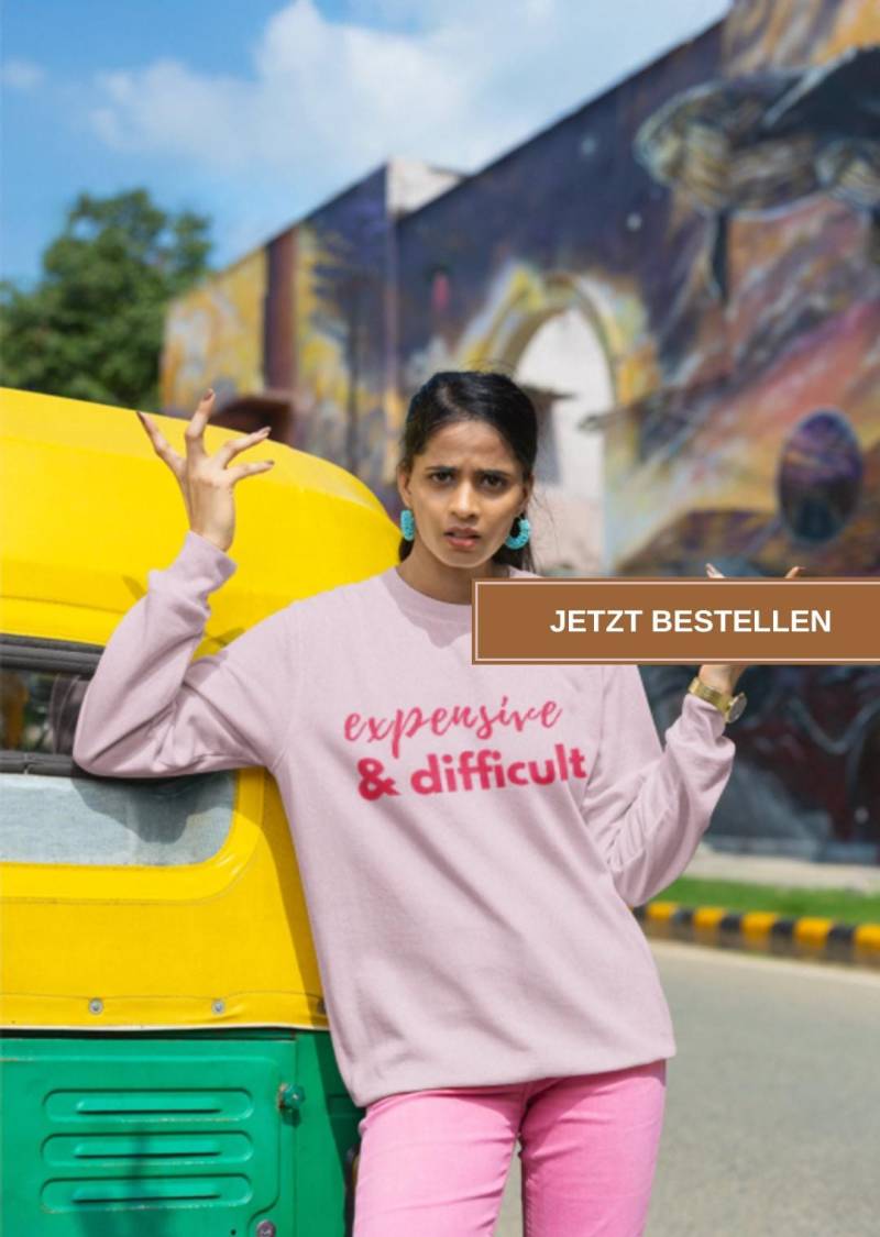Expensive & Difficult Sweatshirt | Light Pink Expensive & Difficult Sweatshirt | Light Pink von FamEbyFanniMehlhorn