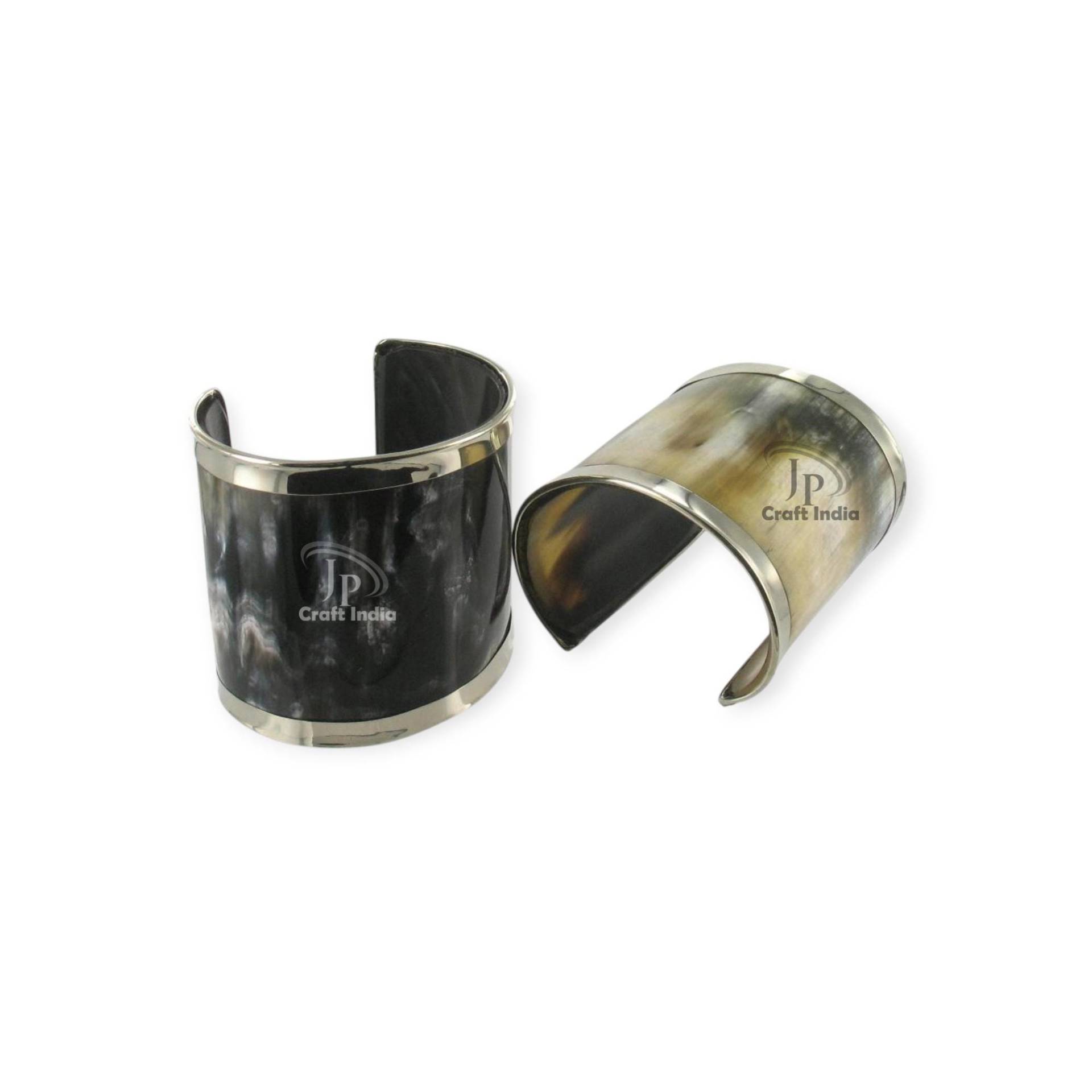 6 Paar | 12 Stück Natur Horn Armspangen Mit Messing Zierleiste von ShopbyMoon