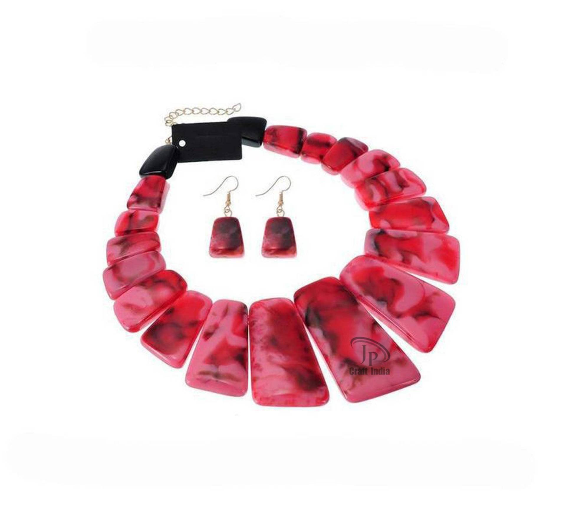 Handgefertigte Halskette Und Ohrringe Aus Harz - Pink Cloud Design von ShopbyMoon