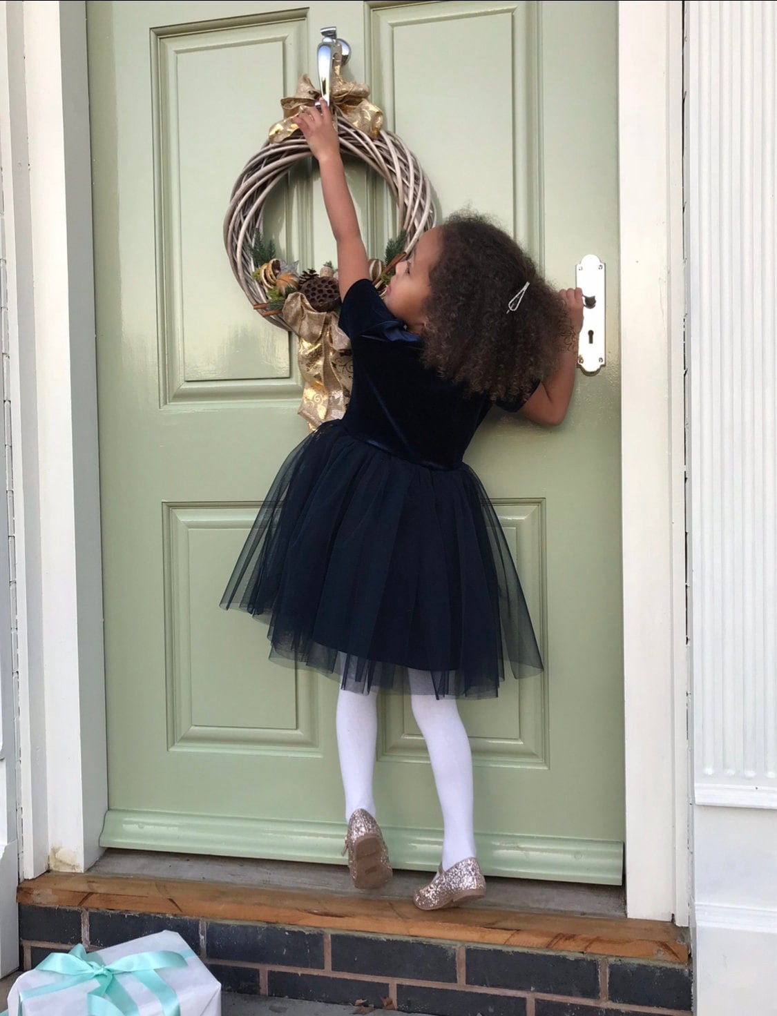 Handgemachte Blumen Mädchen Kleid Aus Samt Tutu Weihnachten von Shopleilarae