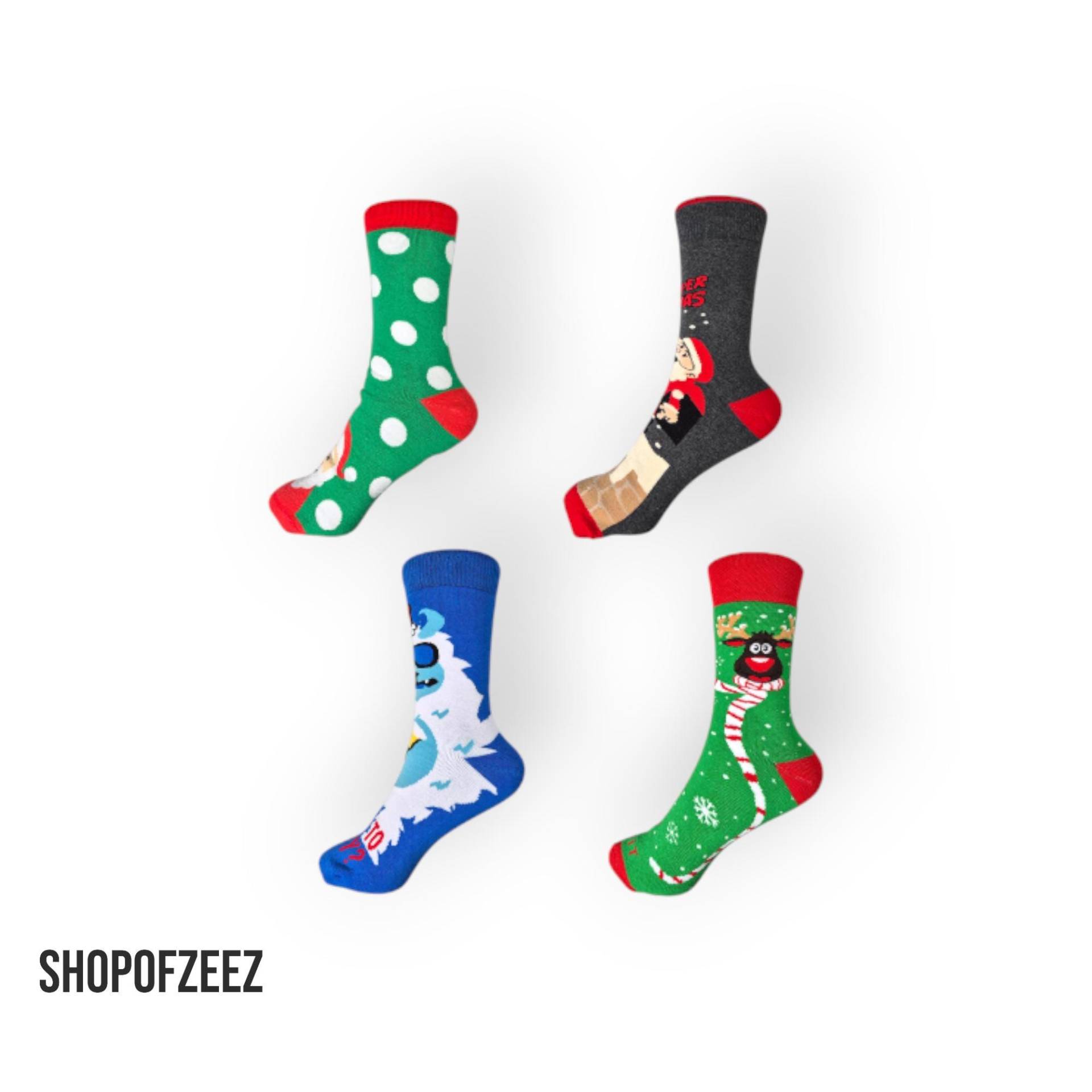 Kuschelige Weihnachtssocken Mit 4 Designs - Warm Gefüttert & Perfekt Als Weihnachtsgeschenk von ShopofZeeZ