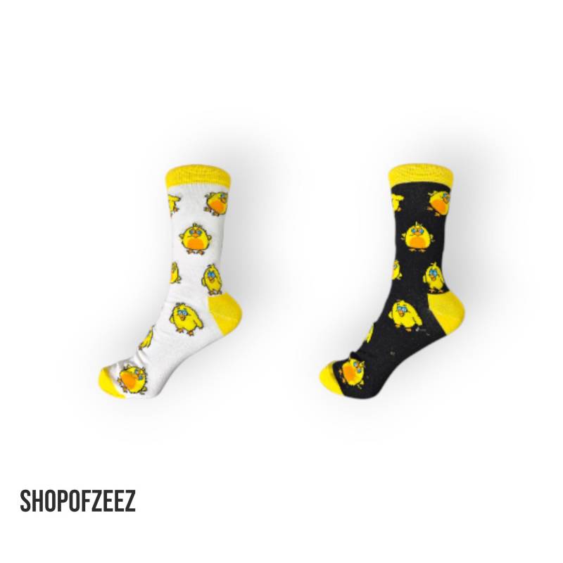 Lustige Küken-Socken - Bunte Baumwollsocken Mit Gelben Küken, Weiß Oder Schwarz von ShopofZeeZ