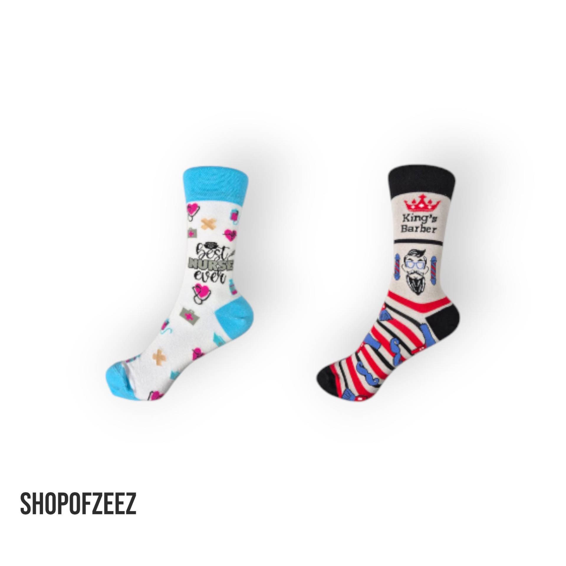 Lustige Socken Set - Beste Krankenschwester Aller Zeiten, König Der Barber Perfektes Geschenk Für Pflegekräfte & Barber-Fans von ShopofZeeZ