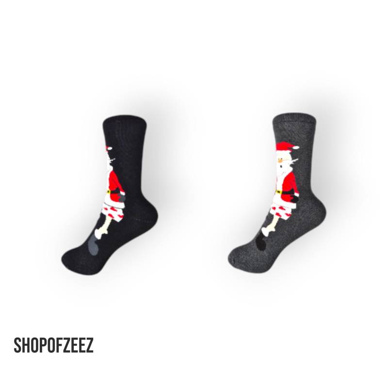 Lustige Weihnachtsmann Frottee-Weihnachtssocken von ShopofZeeZ