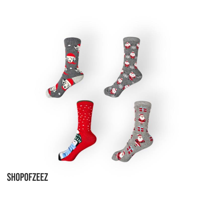 Weihnachtsstrümpfe Aus Frottee - Mit Hunden, Kleinen Weihnachtsmännern Und Pinguinen von ShopofZeeZ