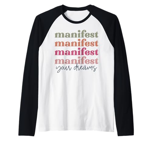 Manifestieren Sie Ihre Träume Retro Vintage Männer Frauen Jungen Mädchen Raglan von Shopp