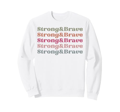 Stark & mutig Retro Vintage Männer Frauen Kinder Jungen Mädchen Sweatshirt von Shopp