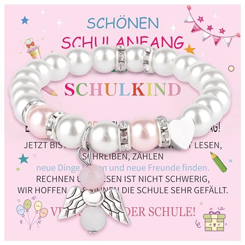 Shoppawhile Geschenk Einschulung Mädchen Schulkind 2025 Geschenke zur Einschulung Schulkind Armband Glücksbringer zum Schulanfang Geschenk für Einschulung Mädchen von Shoppawhile