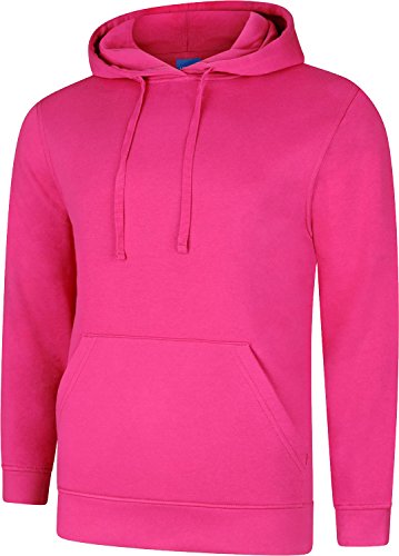 Shoppersbay Uneek UC509 Deluxe Kapuzen-Sweatshirt für Herren, einfarbig, Größe XS-5XL, hot pink, S von Shoppersbay