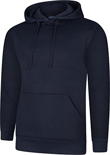 Uneek UC509 Deluxe Kapuzen-Sweatshirt für Herren, einfarbig, Größe XS-5XL Gr. XXL, navy von Shoppersbay