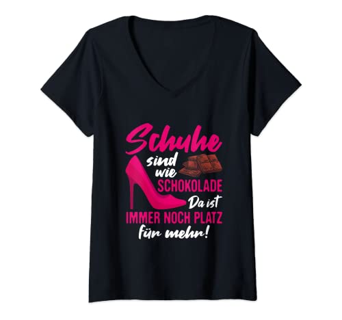 Damen Shopping Geschenk Shopping Queen Schuhe kaufen Frauen Spruch T-Shirt mit V-Ausschnitt von Shopping Einkaufen Einkauf Shoppen gehen Motiv