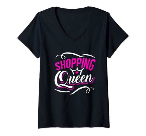 Damen Shopping Queen Einkaufen Frauen Shoppen Witz Geschenk T-Shirt mit V-Ausschnitt Damen Shopping Queen Einkaufen Frauen Shoppen Witz Geschenk T-Shirt mit V-Ausschnitt von Shopping Einkaufen Einkauf Shoppen gehen Motiv
