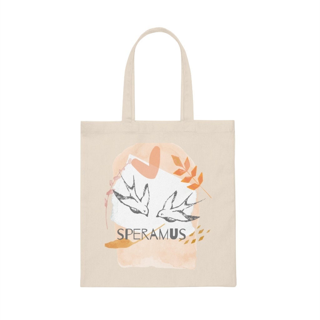 Spatzen Pastellfarbene Trendy Tote Bag, Canvas Tasche, Wiederverwendbare Einkaufstasche, Buch Einkaufstasche von ShoppyGoLucky