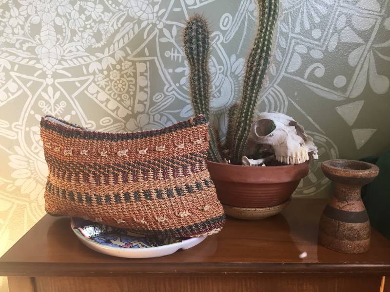 Vintage Clutch in Erdtönen Gewebt von Shopundertherose