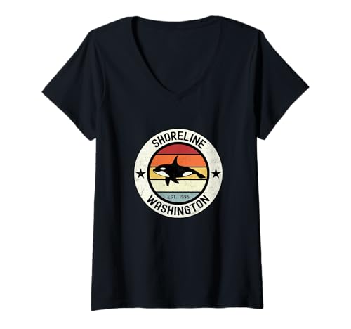 Damen Shoreline T-Shirt mit V-Ausschnitt Damen Shoreline T-Shirt mit V-Ausschnitt von Shoreline Washington WA 0825