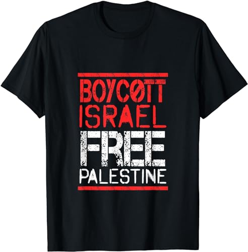 Short Boycott Israel Free Palestine Gaza War Awareness Zitat T-Shirt, Schwarz , L von Short