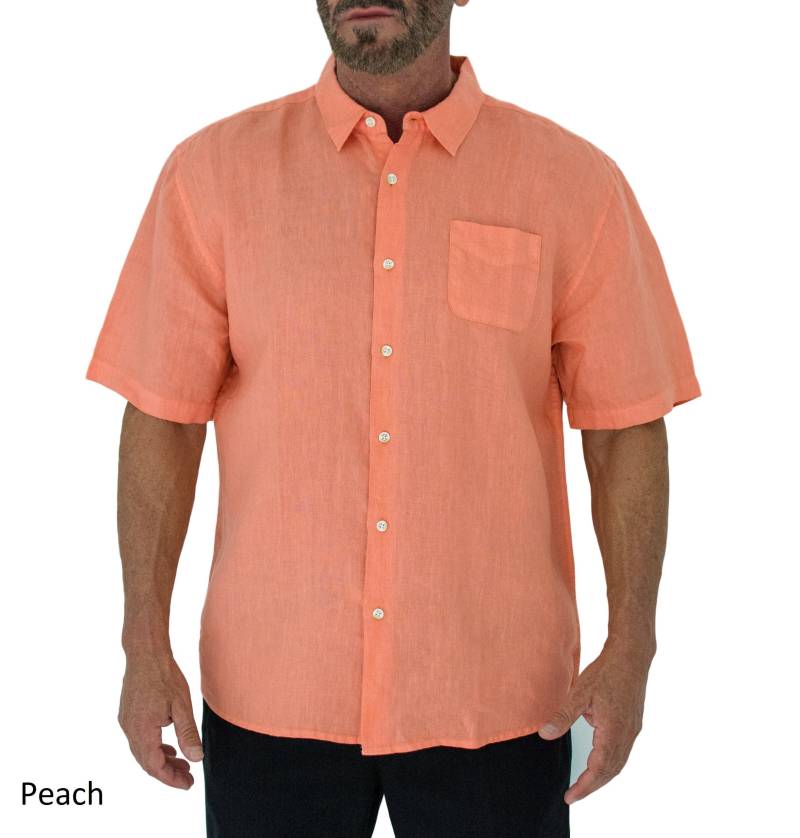 Kurze Flosse Herren Kurzärmeliges Leinenshirt Mit Seitenkragen von ShortFin