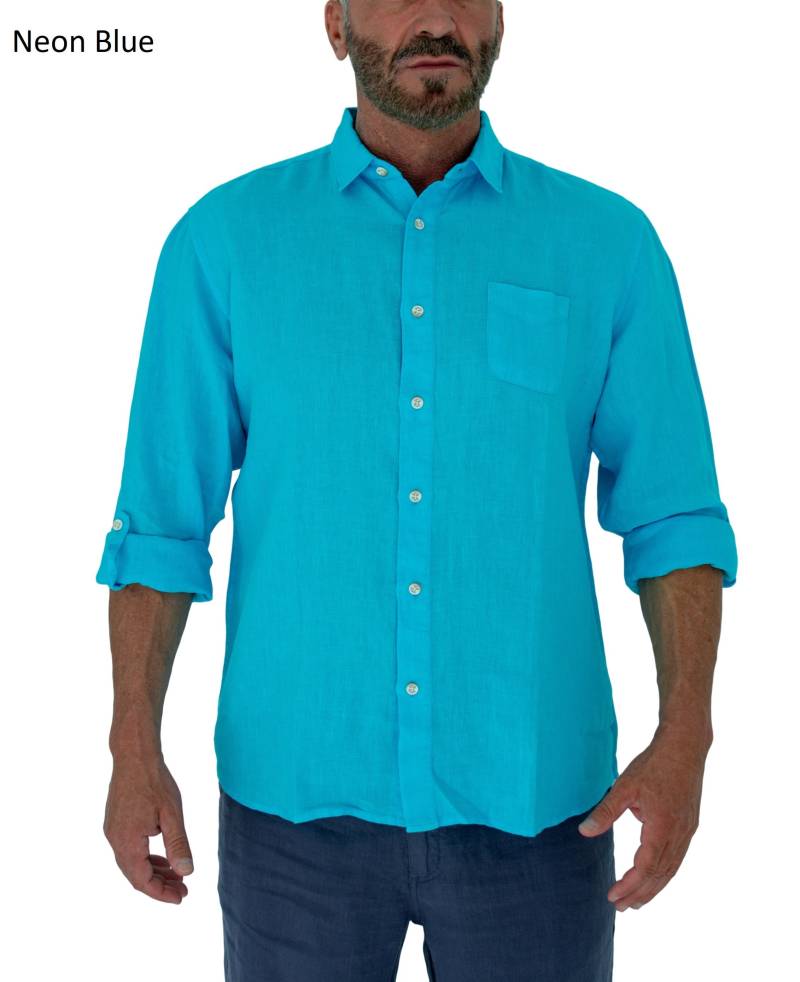 Short Fin Langarm 100% Leinenhemd Für Männer | Slim Fit Short Fin Langarm 100% Leinenhemd Für Männer | Slim Fit von ShortFin