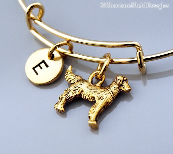 Golden Retriever Armreif, Armband, Gold Retriever, Expandable Charm Monogramm, Initial Armband von ShortandBaldJewelry