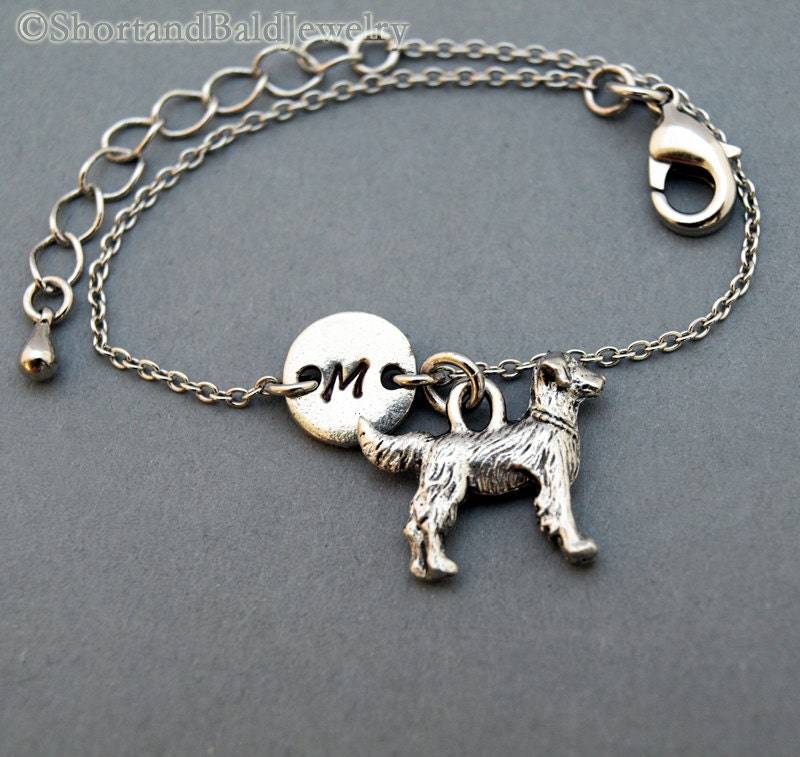 Golden Retriever Bettelarmband, Altsilber, Initialarmband, Freundschaft, Mütter, Verstellbar, Monogramm von ShortandBaldJewelry