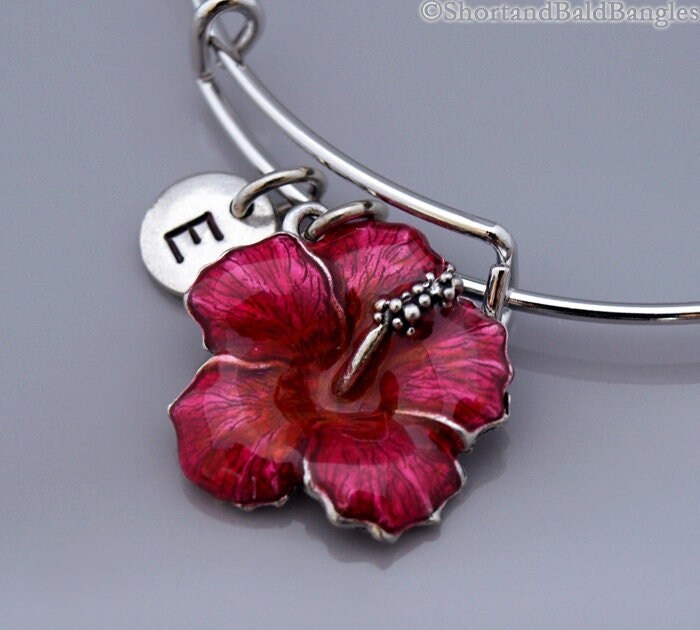 Hibiskus Armreif, Rosa Hibiskus, Hibiskusblumenarmband, Erweiterbarer Personalisiertes Armband, Bettelarmband, Monogramm, Ursprüngliches Armband Hibiskus Armreif, Rosa Hibiskus, Hibiskusblumenarmband, Erweiterbarer Personalisiertes Armband, Bettelarmband, Monogramm, Ursprüngliches Armband von ShortandBaldJewelry
