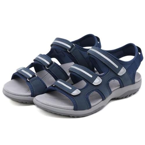 Womens Arch Support Walking Shoes Orthopedic Sandals, Women Sandals Dressy Casual Summer Sandals Women Fashion Comfortable Casual Platform Sandals with Adjustable Hook Loop(Size:EU 36,Color:Blue) von Shorts Collection