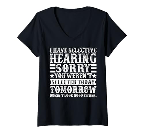 Damen Morsecode – Ich habe selektives Hören T-Shirt mit V-Ausschnitt Damen Morsecode – Ich habe selektives Hören T-Shirt mit V-Ausschnitt von Shortwave Radio Operator Design Outfit