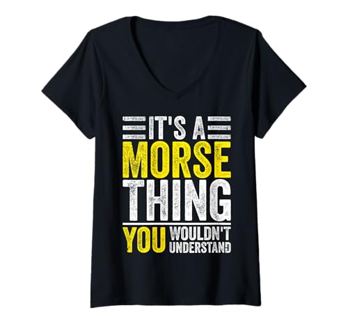 Damen Morsecode – It's A Morse Thing You Wouldn't Understand T-Shirt mit V-Ausschnitt Damen Morsecode – It's A Morse Thing You Wouldn't Understand T-Shirt mit V-Ausschnitt von Shortwave Radio Operator Design Outfit