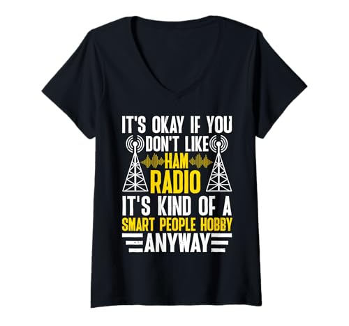 Damen Morsecode – It's Kind Of A Smart People Hobby Anyway T-Shirt mit V-Ausschnitt Damen Morsecode – It's Kind Of A Smart People Hobby Anyway T-Shirt mit V-Ausschnitt von Shortwave Radio Operator Design Outfit