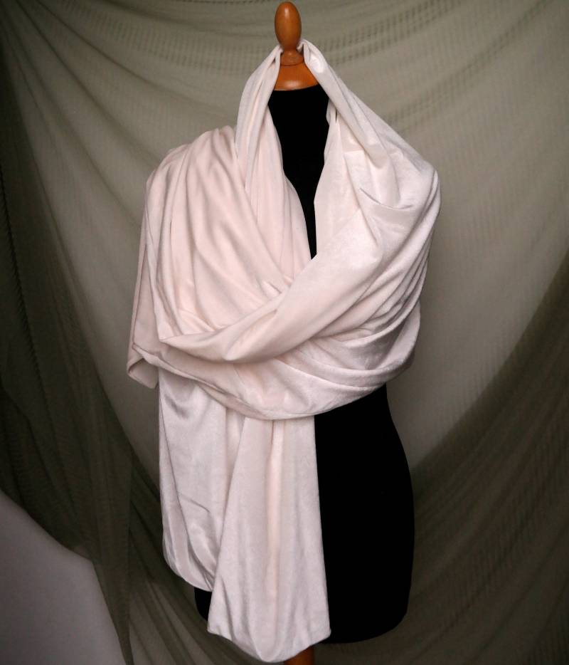 Cremefarben, Die Frauen Samt Schal, Große Brautjungfer Mutter Der Braut Winter Schal von ShoshkaBoutique