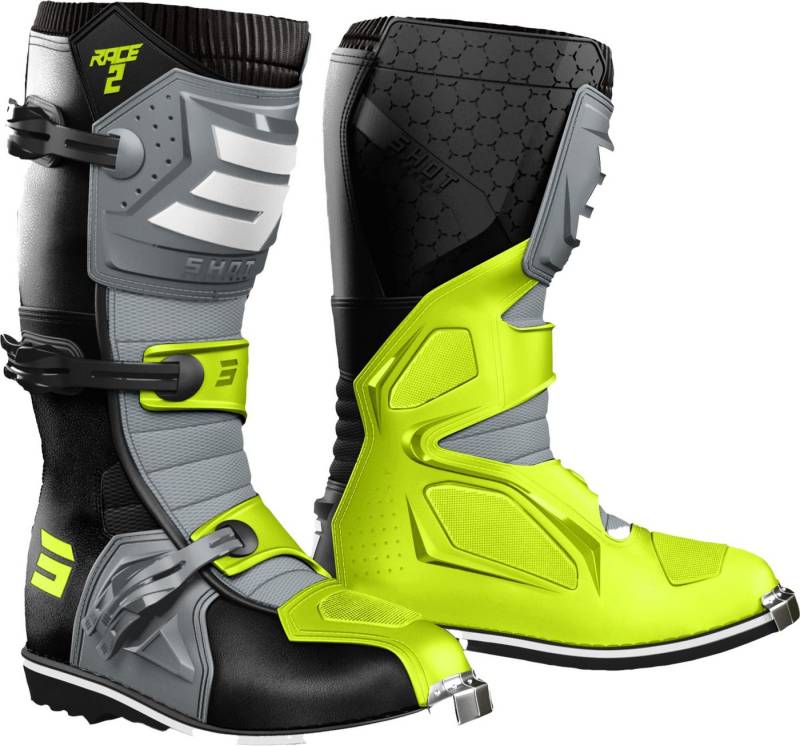 Shot Race 2 Motocross Stiefel Motorradstiefel Atmungsaktiv von Shot