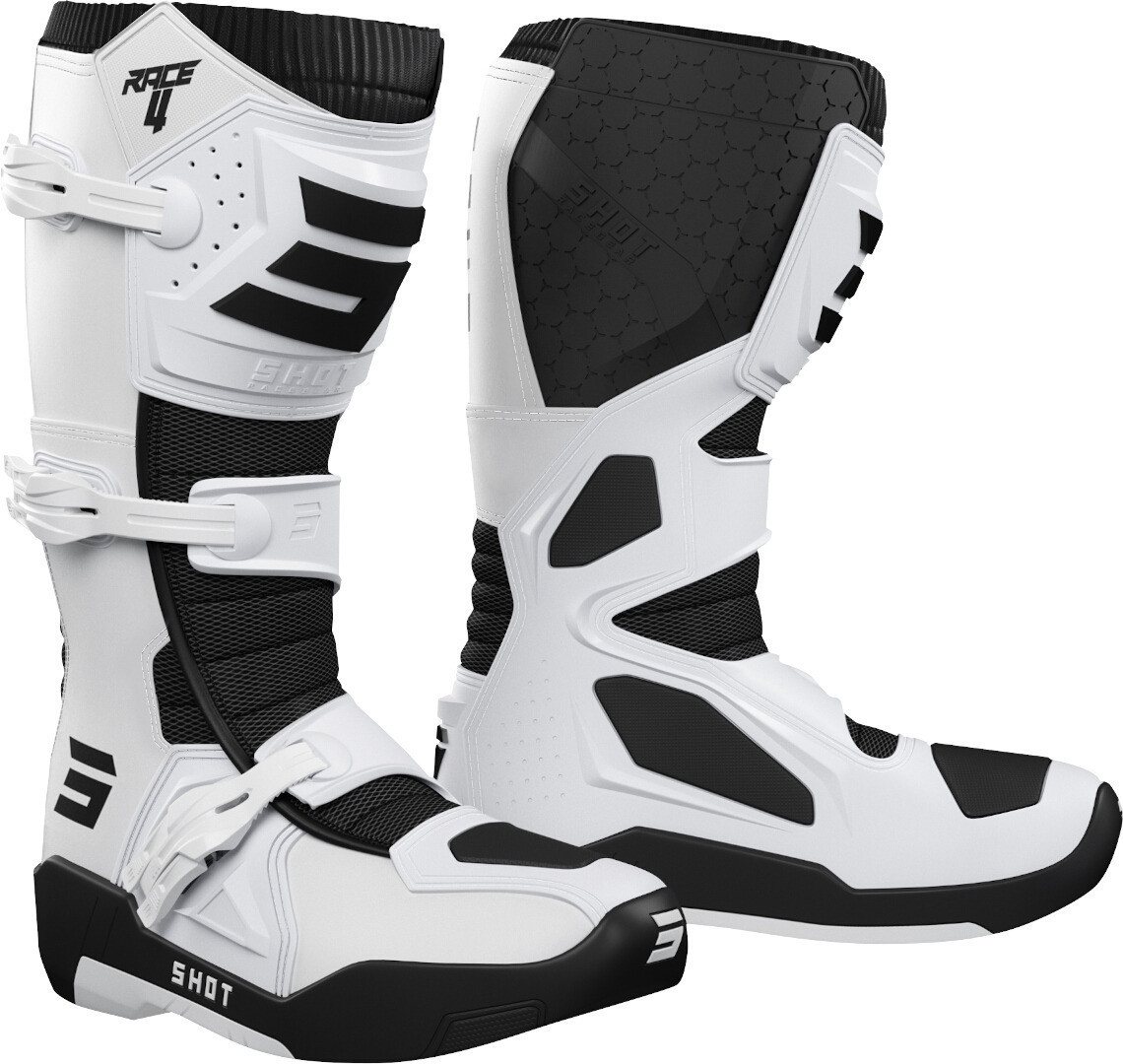 Shot Race 4 Motocross Stiefel Motorradstiefel Atmungsaktiv von Shot