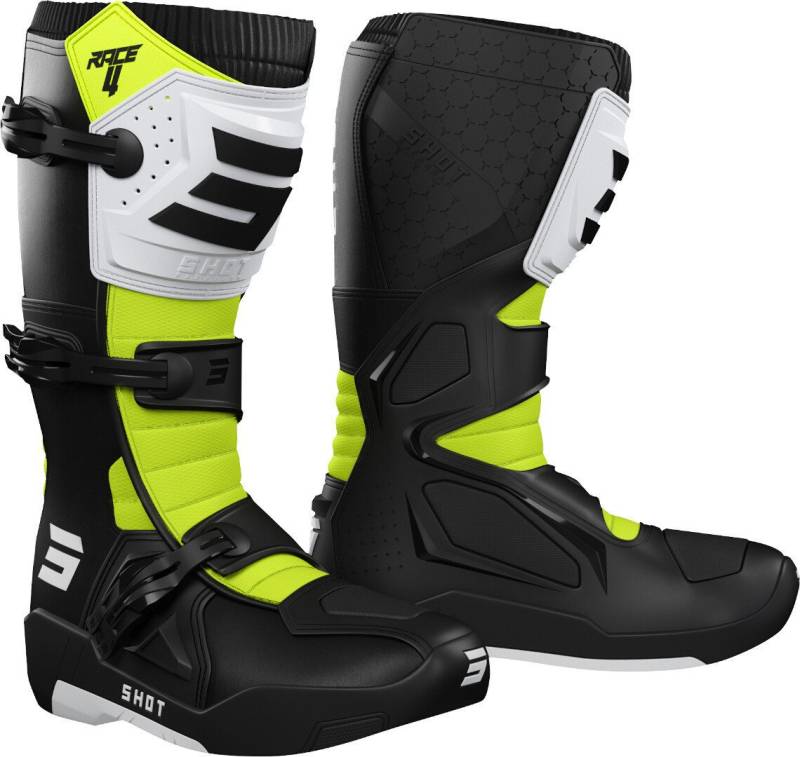 Shot Race 4 Motocross Stiefel Motorradstiefel Atmungsaktiv von Shot