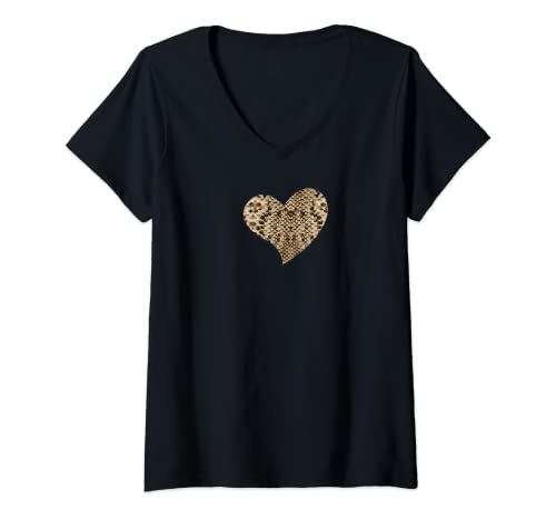 Damen Schlangen-Print für Damen T-Shirt mit V-Ausschnitt Damen Schlangen-Print für Damen T-Shirt mit V-Ausschnitt von Shotgun Tshirts